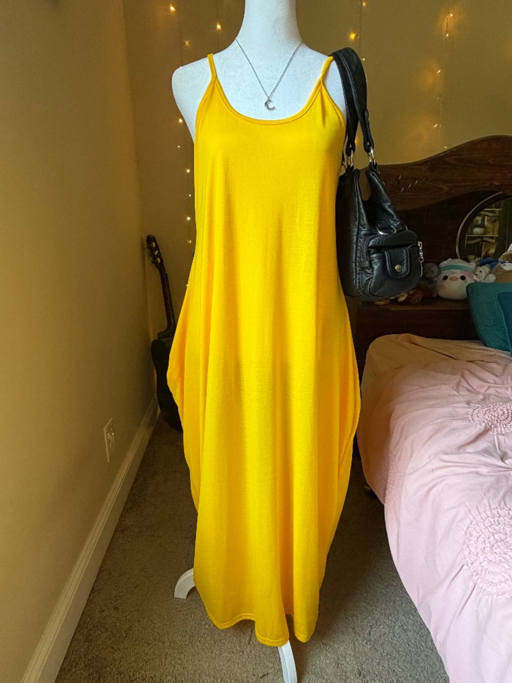 Bright yellow maxi dress